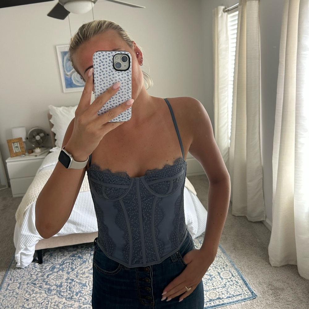 Urban Outfitters Blue Corset Top